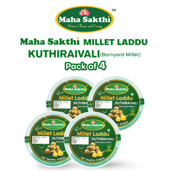 Mahasakthi Special Millet laddu kuthiraivali (Barnyard Millet - Pack of 4)